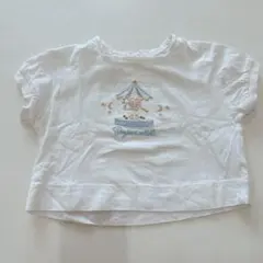 バースデイ cottoli コトリ 刺繍 メリーゴーランドTシャツ 80cm