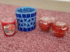 【新品未使用品】アロマキャンドル　キャンドルホルダー　まとめ売り　4点セット