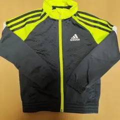 adidas ジャージ　上　スポーツ　ジャケット ブラック/ライム　120