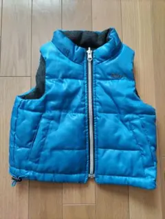 【タグなし特価】ベビー ダウンベスト 80 青 フードなし
