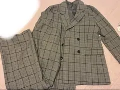 GU ジーユー ダブルブレスト チェック スーツ セットアップ Lサイズ