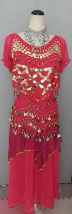 ベリーダンス アラビアン衣装 スパンコール フリンジ ヒップスカーフ ハロウィン