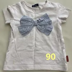 値下げ！Moujonjon ストライプリボン Tシャツ