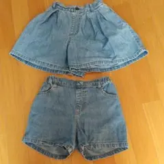 130センチ　GUデニムショートパンツ