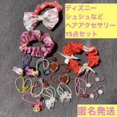 ディズニーキャラクターなどのヘアアクセサリー15点セット