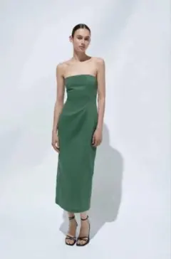 ZARAストラップレスワンピースS