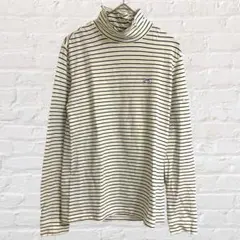 パーリーゲイツ タートルネック カットソー ボーダー ワンポイント 長袖 薄手