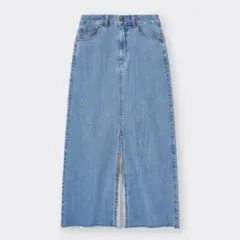 GU デニムスリットナローロングスカート