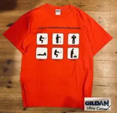 Tシャツ 古着 90s Gildan ギルダン 企業 カレッジ M 両面 赤