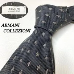 【美品】アルマーニコレッツォーニ　ネクタイ　グレー　ドット柄　イタリア製　シルクのサムネイル
