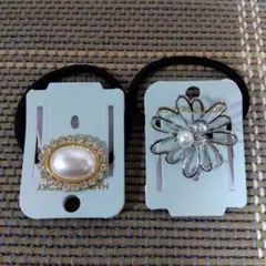 フラワーモチーフヘアゴム2個セット