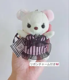 ガーリーベア ぬいぐるみ マスコット｜PEACH JOHN チャーム付き リボン