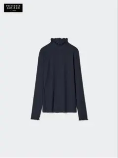 極暖ヒートテック カシミヤブレンドリブハイネックTネイビーM UNIQLO