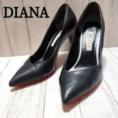 DIANA ブラック ポインテッドトゥ ハイヒール　22.5 ブラック