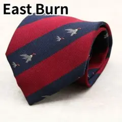 East Burn ネクタイ パターンデザインストライプ 鳥 日本製 レッド