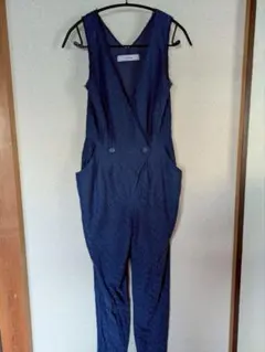 ネイビー　レース　ジャンプスーツ