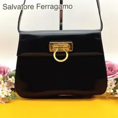 ✨希少✨フェラガモ　ガンチーニ ショルダーバッグ　クラッチバッグ　2way 黒
