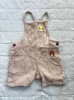 monpoke モンポケ　ピカチュウ　ベージュ　サロペット