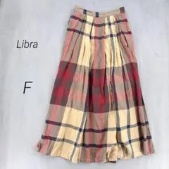 リブラ ロングスカート チェック柄 ふんわりシルエット コットン インド製 Fのサムネイル