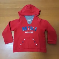 MIKI HOUSE 赤 フード付きトレーナー 110