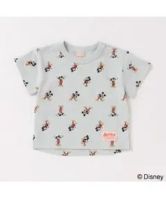 petit main ミッキーマウスデザイン 総柄Tシャツ