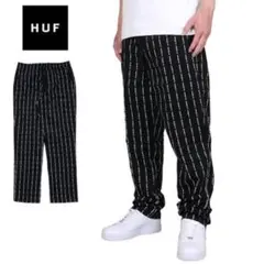 HUF メンズ パンツ M 黒 ストライプ