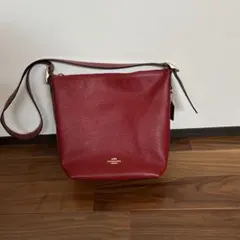 レザー 赤 ショルダーバッグ