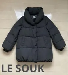 美品✨LE SOUK ルスーク　ロングダウン　女優襟　黒　ダークカーキ　Mのサムネイル