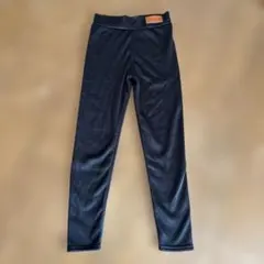 ブラックレギンス ウエストレザーラベル付き