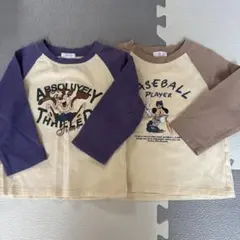 長袖Tシャツ 2枚セット ラグラン袖 キャラクタープリント