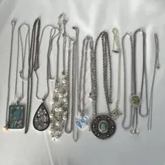 【F】お買い得✨メッキ　ネックレス　ペンダント　シルバー系　まとめ売り✨