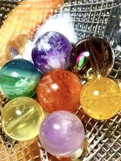 発色良しカラフル大玉天然石粒まとめ売り♡♡