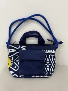 Russelunoネイビー/ホワイト 幾何学模様 トートバッグ