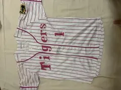 【美品】阪神タイガース ユニフォーム 鳥谷 白ピンク 縦縞 Sサイズ