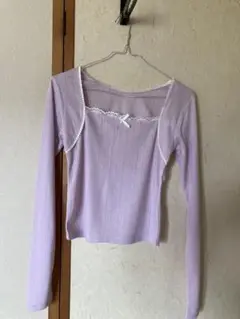 GRL レースリボンスクエアネックトップス[dk1266] ピンク