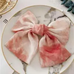 バレッタ 大きめ リボン 韓国系 かわいい おしゃれ ミックスカラー