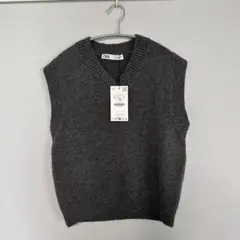 【新品タグ付き未使用】ZARA ニットベスト Lサイズ