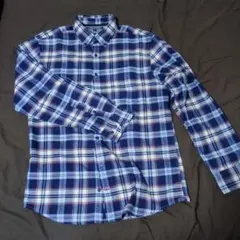 TOMMY HILFIGER 長袖ネルシャツ ネイビー チェック柄 M
