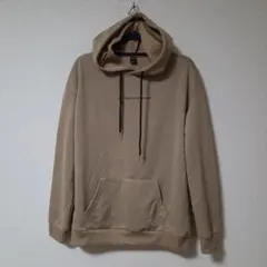 SHEIN　シーイン　胸元英語プリント プルオーバーパーカー　ベージュ　S