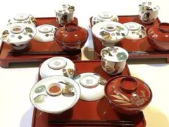 【高級】祝膳x3組　お食い初め器　節句　誕生日祝いの食器　定価¥33,000相当