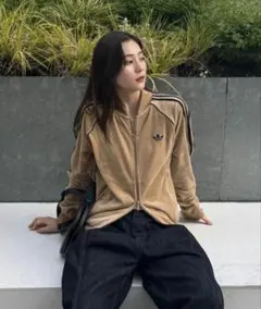 adidas ベロア ジャージ セットアップ ブラウン アディダス FB TT VELOUR / ファイヤーバード トラックトップ ベロア