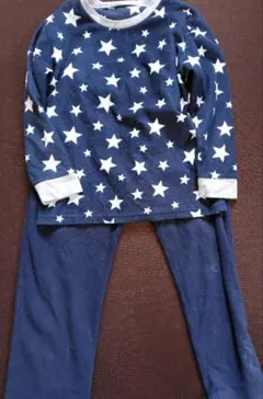 ネイビー星柄フリースパジャマ140＋サンダル19cm