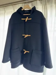 【美品】GLOVERALL ミドル丈ダッフルコート、ブラック、Ｌサイズ相当