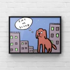 ★A4 フレーム付き★オリジナル アートポスター CITY 犬 ポップアートのサムネイル