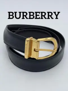 バーバリー　BURBERRY レザーベルト ブラック ゴールド レディース ②