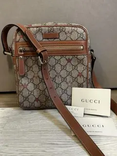 GUCCI GG柄 金具PVC×レザー ショルダーバッグ クロスボディ /402