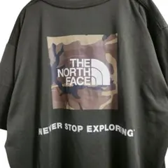 THE NORTH FACE スクエアロゴTシャツ L カモフラ ビッグロゴ