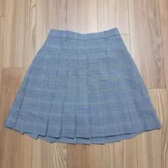 プリーツスカート グレー チェック柄