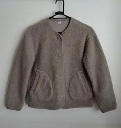 【Mサイズ】UNIQLO ユニクロ ボアフリース ノーカラージャケット