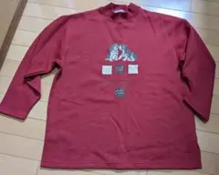 MonMa 赤 長袖トレーナー スエット LL 犬柄 大きい